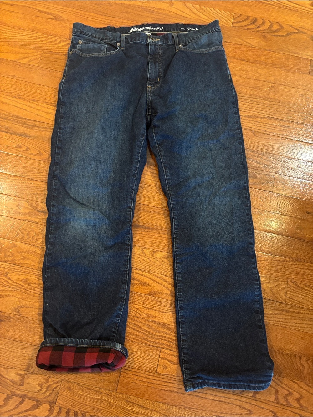 Eddie Bauer Men's Straight Dark Blue Denim Jeans 36/32